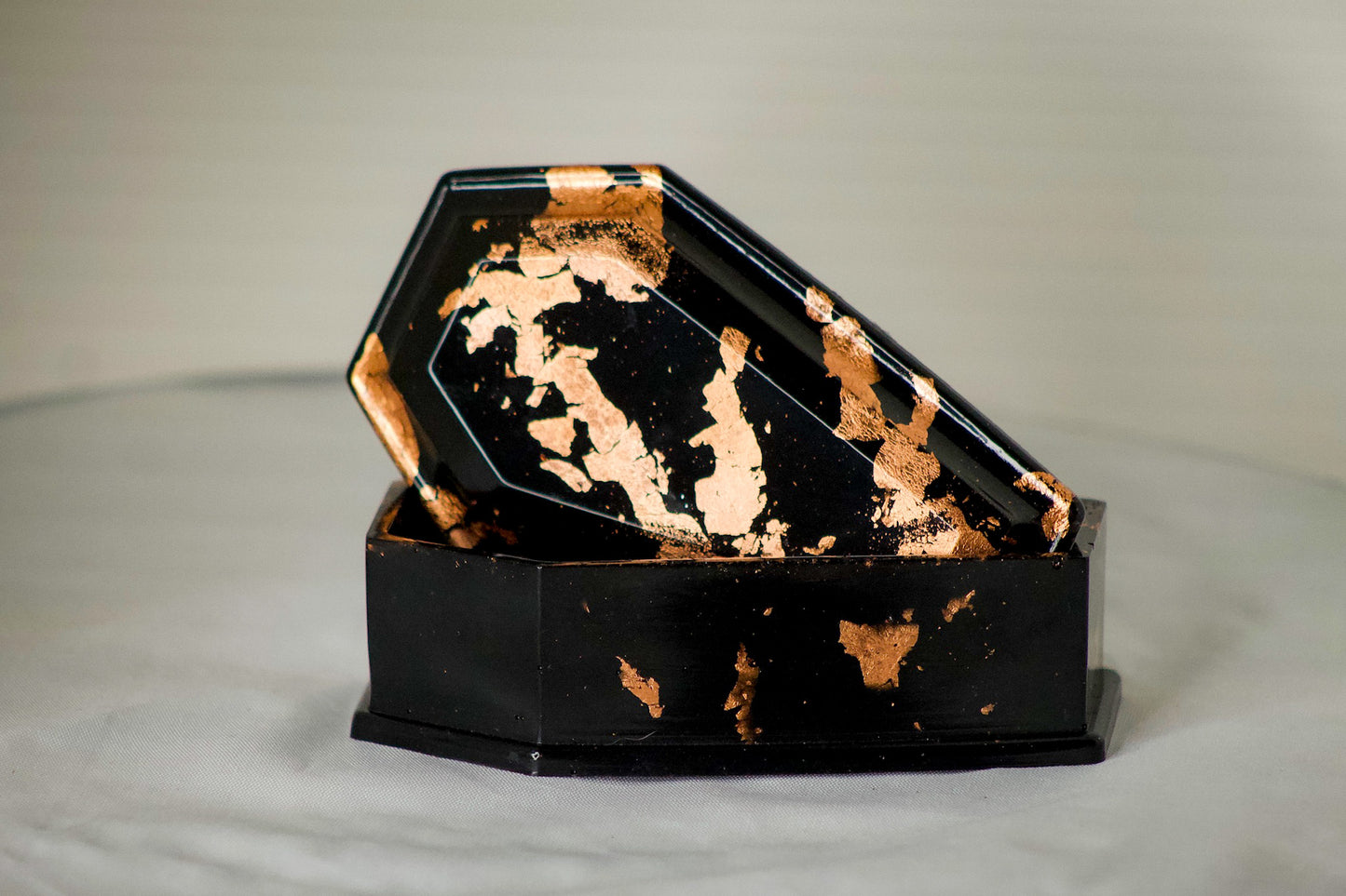 Black Resin Coffin Trinket Box by Gravely Goods